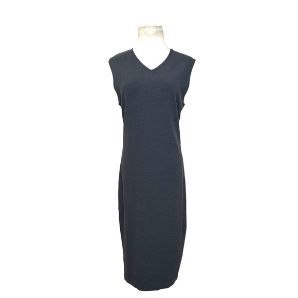 Vince gray sleeveless v neck knee length sheath dress size 10 - Picture 8 of 14